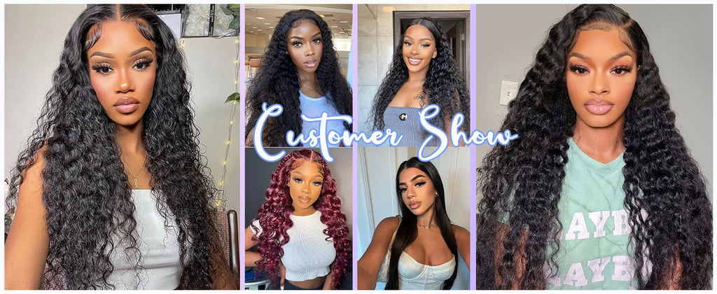 Glueless Wig Human Hair Pre Cut Water Wave Lace Front Wigs Human Hair Glueless Wear and Go 4X4 Curly Lace Closure Wig Human Hair