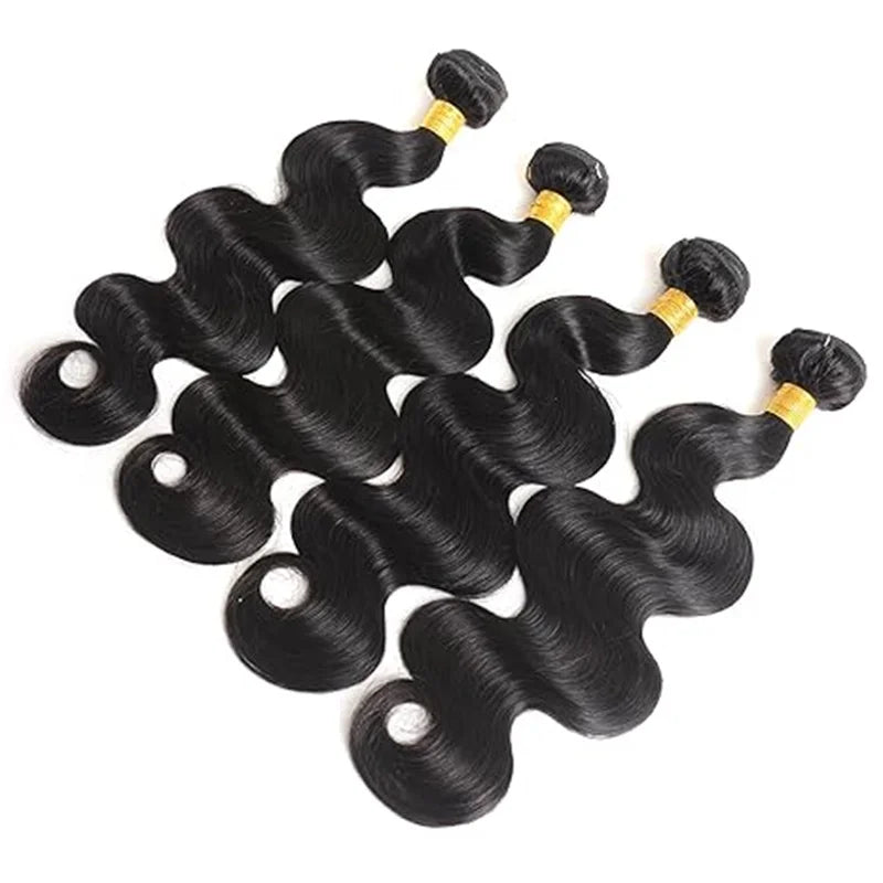 Human Hair Bundles Wavy  1 3 4 Bundles Deal Virgin Remy Human Hair 50G Brazilian Natural 30 32 40 Inch Extensions For Women
