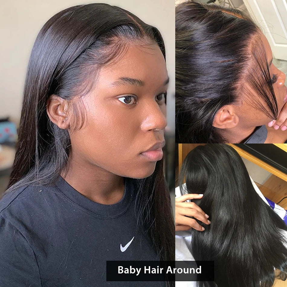 Glueless Wig Human Hair Ready To Wear 13X4 Pre Cut Bone Straight HD Transparent Lace Frontal Wig Human Hair Wigs 4x4 Closure Wig