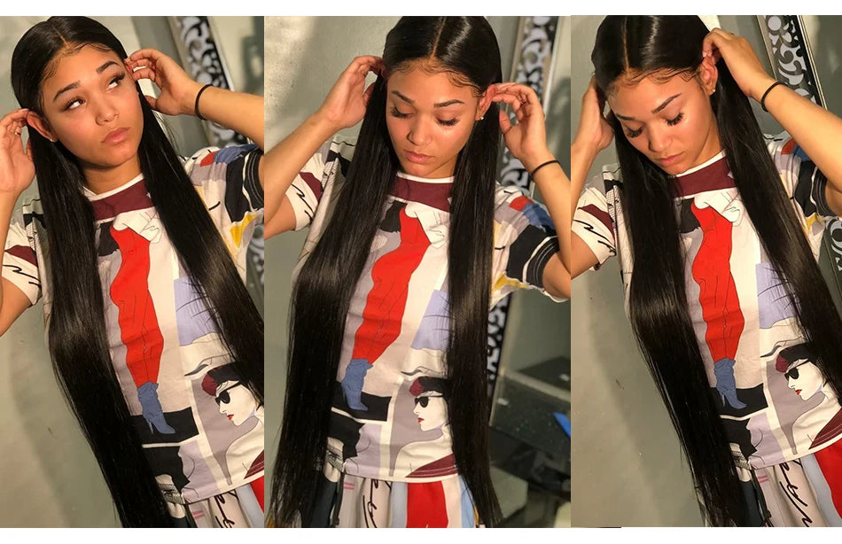 Glueless Wig Human Hair Ready To Wear 13X4 Pre Cut Bone Straight HD Transparent Lace Frontal Wig Human Hair Wigs 4x4 Closure Wig