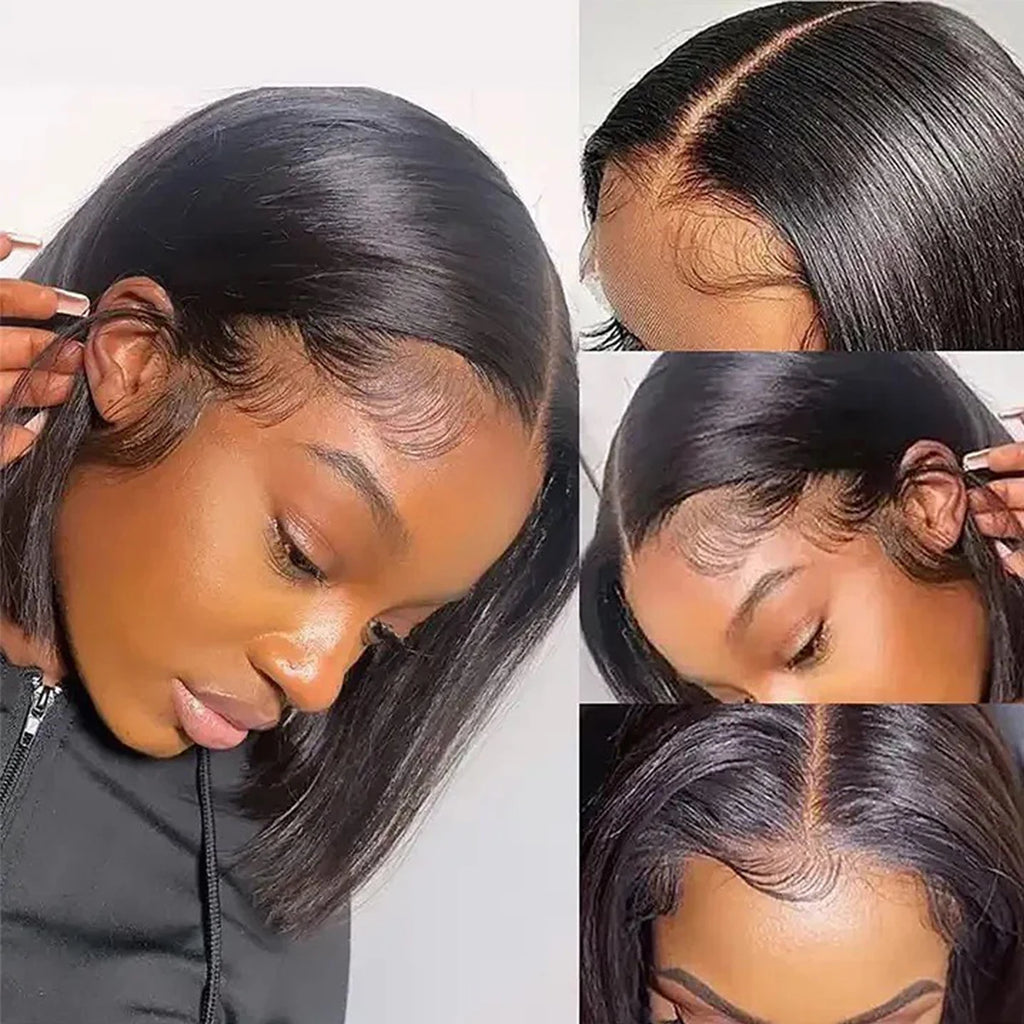 Glueless Wigs Human Hair 13×6 HD Lace Frontal Wig 13×4/360 HD Lace PrePlucked With Baby Hair Brazilian Short Bob Wig Wear And Go