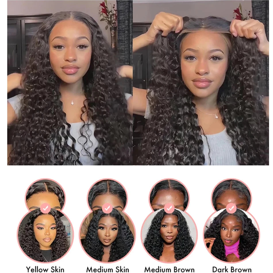 Hd 13x6 Lace Wig 100% Human Hair Water Wave Wig For Black Women Brazilian PrePlucked 13x4 Deep Wave Water Wave Lace Frontal Wigs