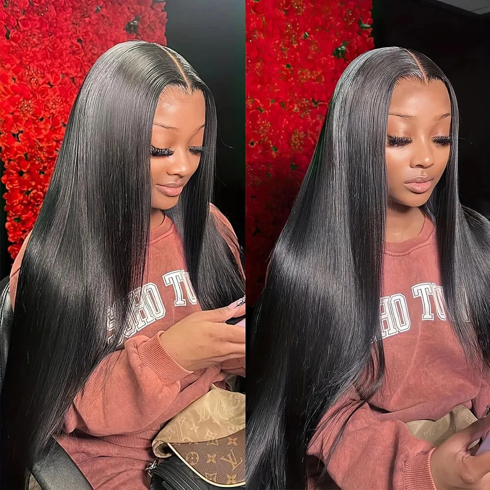 5x5 Glueless Wig Human Hair Ready To Wear Pre-Cut Lace Ready To Go Glueless Wigs Straight Lace Front Human Hair Wig For Women