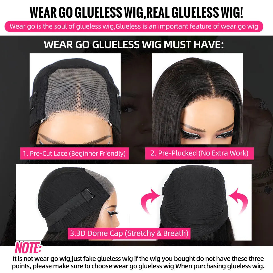 12A Glueless Wig Human Hair Ready To Wear And Go Preplucked Pre Cut No Glue 180% Brazilian Body Wave Human Hair Wigs For Women