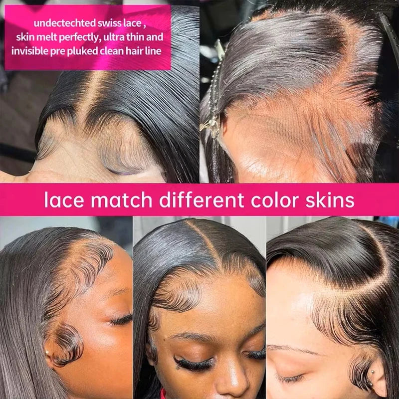 5x5 Glueless Wig Human Hair Ready To Wear Pre-Cut Lace Ready To Go Glueless Wigs Straight Lace Front Human Hair Wig For Women