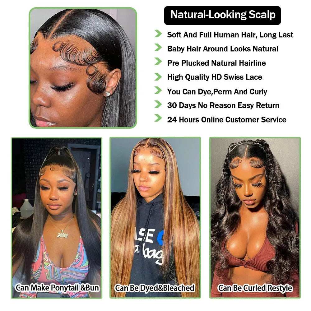 5x5 Glueless Wig Human Hair Ready To Wear Pre-Cut Lace Ready To Go Glueless Wigs Straight Lace Front Human Hair Wig For Women
