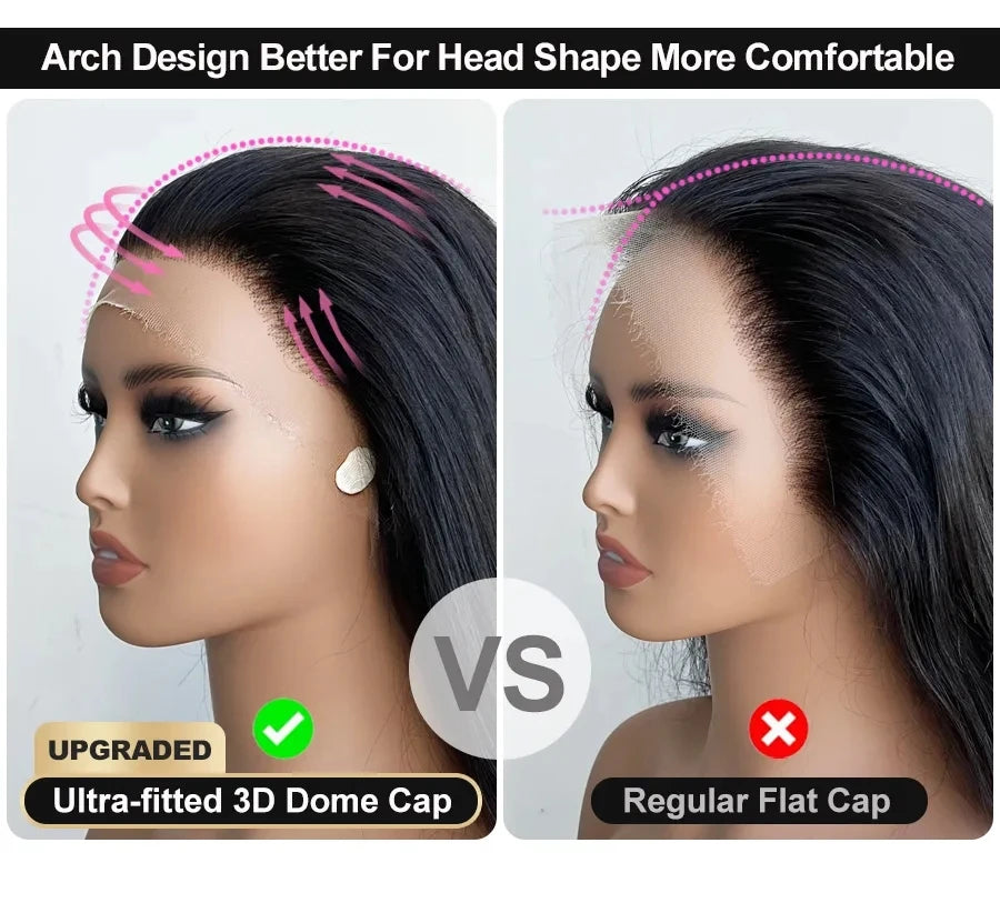 Glueless Wig Human Hair Ready To Go Loose Deep Wave 250% Density Princess Hair 13x6 HD Transparent Lace Frontal Wigs Pre plucked