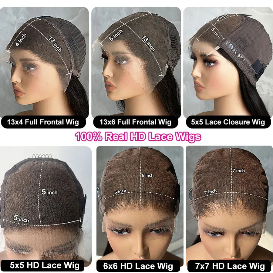 Glueless Wig Human Hair Ready To Go Loose Deep Wave 250% Density Princess Hair 13x6 HD Transparent Lace Frontal Wigs Pre plucked