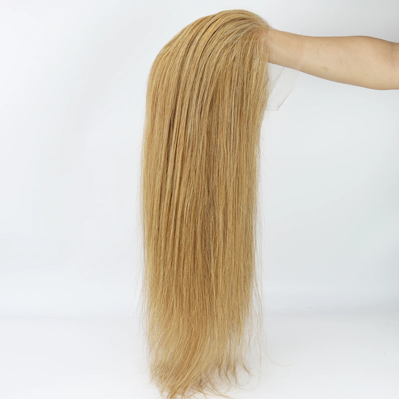 Full HD Lace Wig for Women #27 Honey Blonde 100% Remy Human Hair Invisible Lace Glueless Wig Bleached Knots Natural Straight