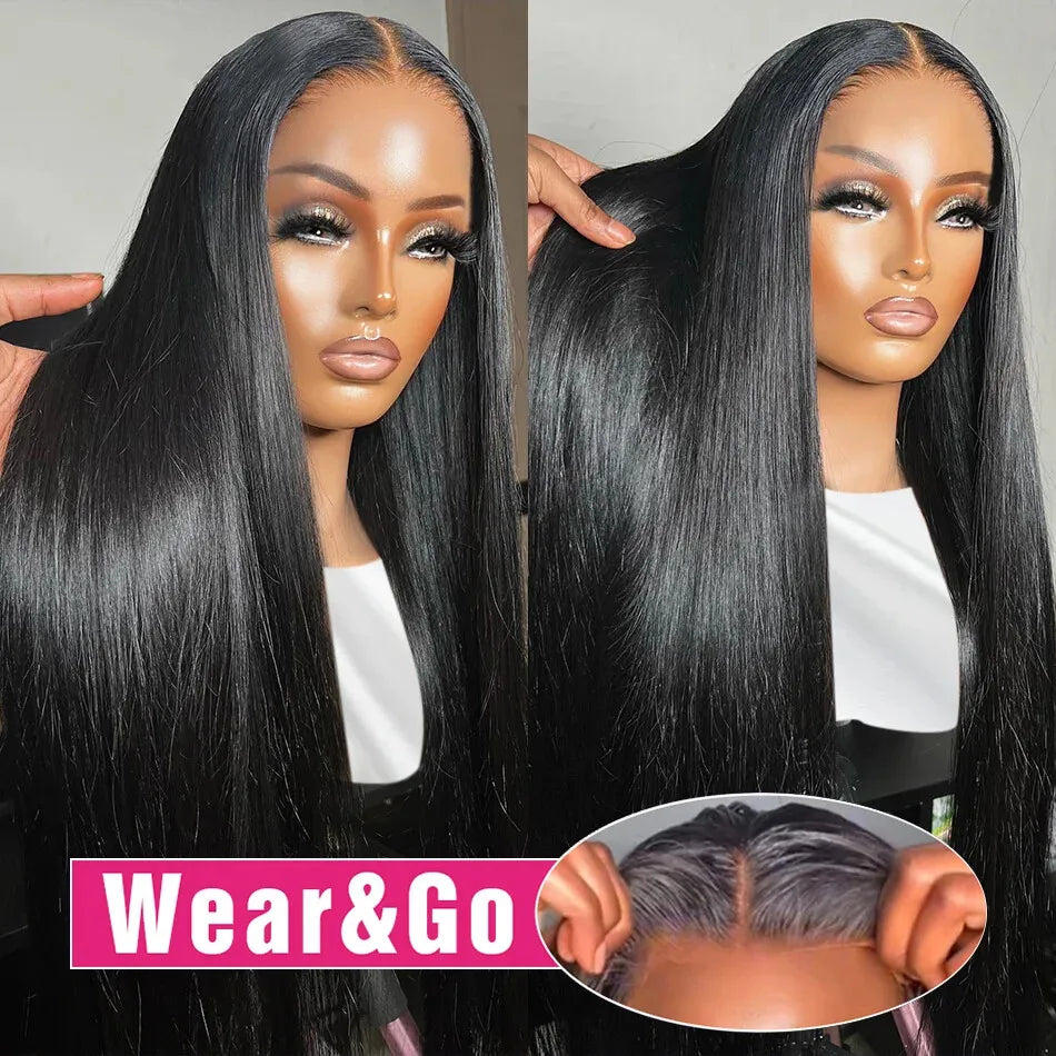 5x5 Glueless Wig Human Hair Ready To Wear Pre-Cut Lace Ready To Go Glueless Wigs Straight Lace Front Human Hair Wig For Women