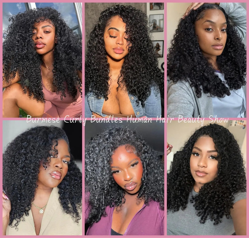 Burmese Curly Human Hair Bundles Pixie Curly Bundles Human Virgin Hair Weave Bundle Ocean Spiral Curly Hair 1 3 4 Bundles