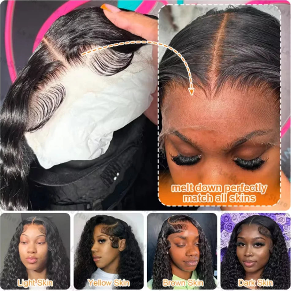 Hd 13x6 Lace Wig 100% Human Hair Water Wave Wig For Black Women Brazilian PrePlucked 13x4 Deep Wave Water Wave Lace Frontal Wigs