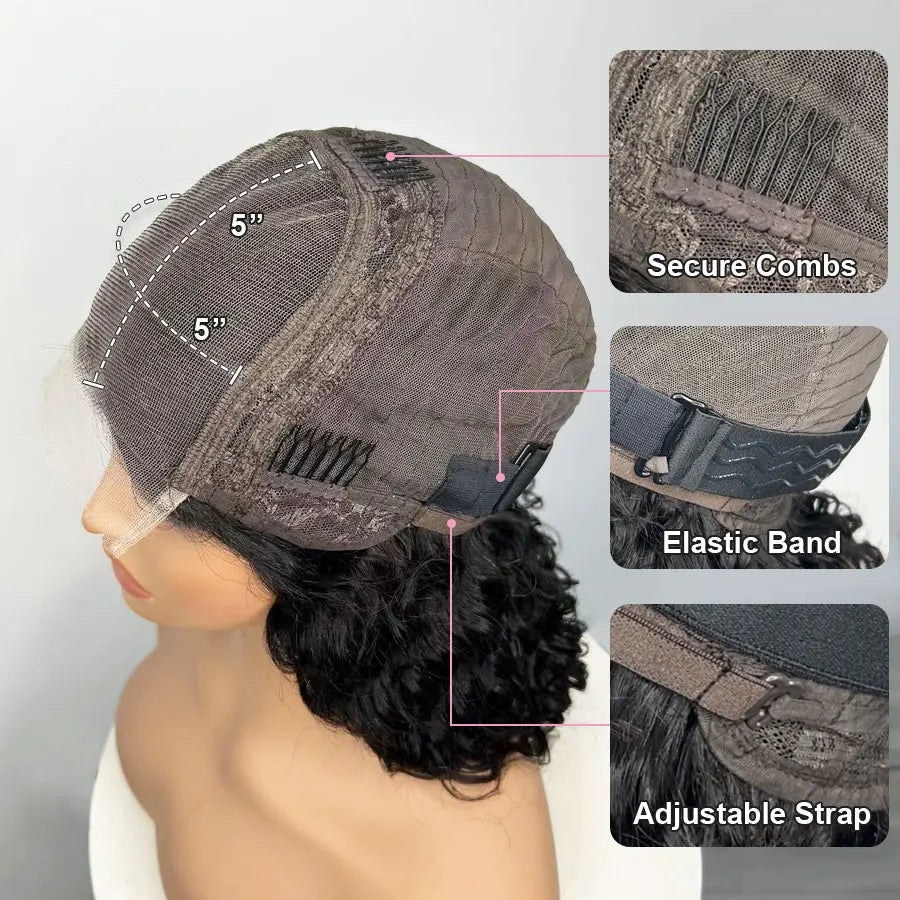 Glueless Wig Human Hair Ready To Go Loose Deep Wave 250% Density Princess Hair 13x6 HD Transparent Lace Frontal Wigs Pre plucked