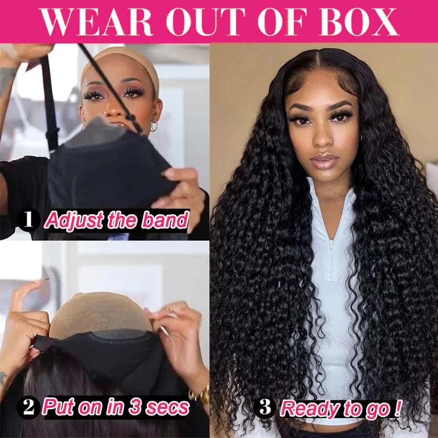 Glueless Wig Human Hair Ready To Wear Curly 7x5 Lace Closure Deep Wave Frontal Wig 13x6 Hd Lace Bleached Knots For Women Wear Go
