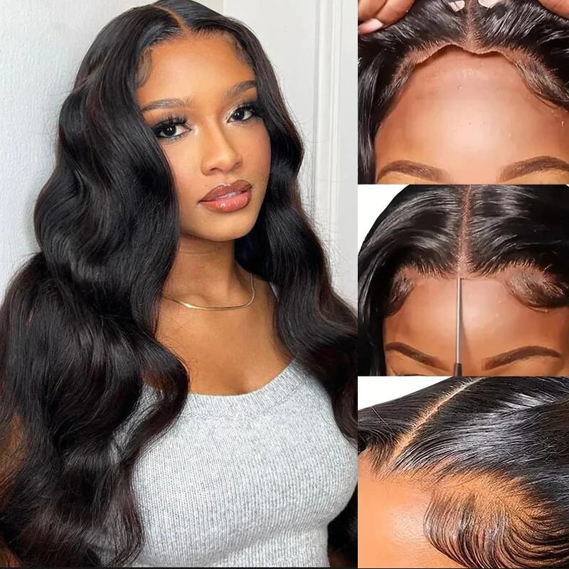 12A Glueless Wig Human Hair Ready To Wear And Go Preplucked Pre Cut No Glue 180% Brazilian Body Wave Human Hair Wigs For Women