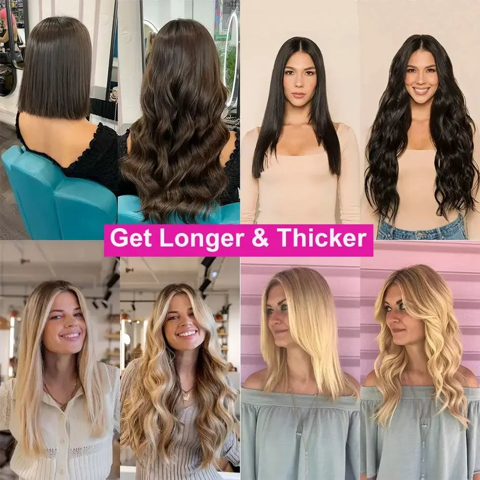 Clip in Hair Extensions Real Human Hair Straight 100% Brazilian Remy Human Hair Clip on Chocolate Brown 10-26 inch For Women