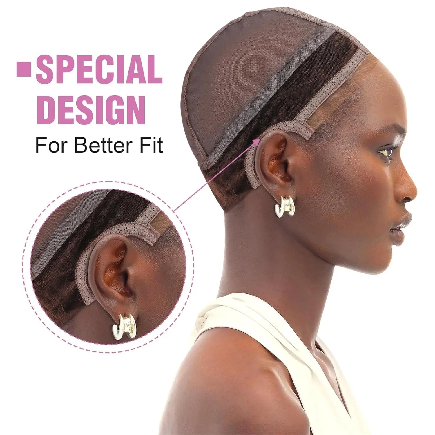 Lace Wig Grip Cap Wig Grip Band for Lace Front Wigs to Keep Wigs in Place, Adjustable Wig Cap with Grip Band Non Slip Cap