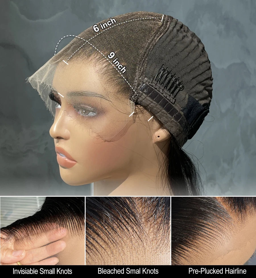 Glueless Wig Human Hair Ready To Go Loose Deep Wave 250% Density Princess Hair 13x6 HD Transparent Lace Frontal Wigs Pre plucked