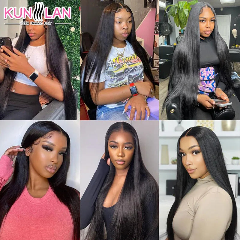 5x5 Glueless Wig Human Hair Ready To Wear Pre-Cut Lace Ready To Go Glueless Wigs Straight Lace Front Human Hair Wig For Women