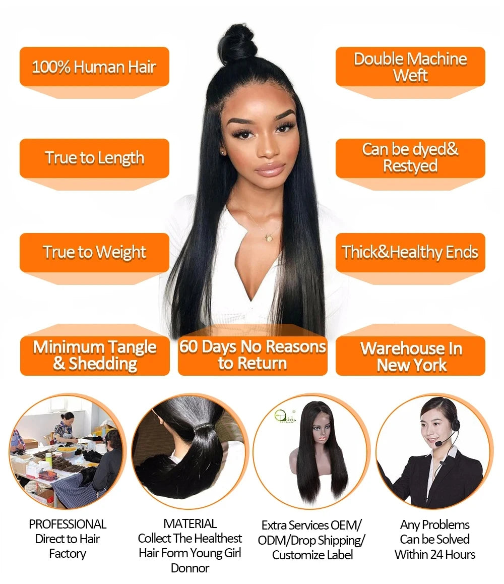 220 Density Full Frontal 13x4 HD Transparent Lace #4 Chocolate Brown Straight Short Bob Wig Human Hair Wigs Pre Plucked Wig