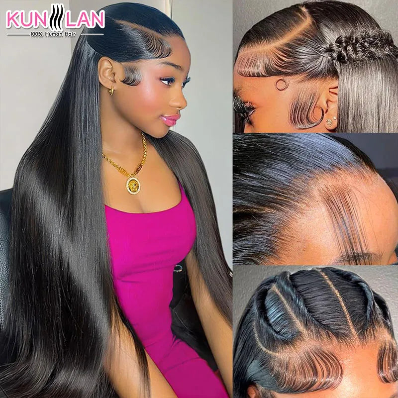 5x5 Glueless Wig Human Hair Ready To Wear Pre-Cut Lace Ready To Go Glueless Wigs Straight Lace Front Human Hair Wig For Women