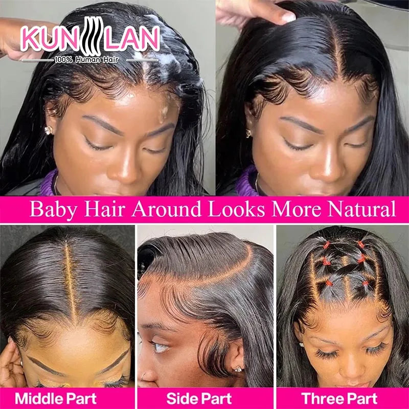 5x5 Glueless Wig Human Hair Ready To Wear Pre-Cut Lace Ready To Go Glueless Wigs Straight Lace Front Human Hair Wig For Women