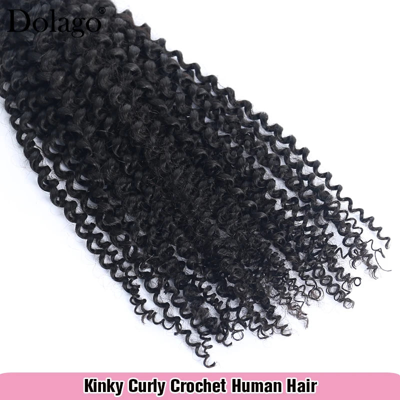 Crochet Hair Extensions Kinky Curly Crochet Human Hair Curly Knotless Invisible Feather With String In The Middle Pre Separated