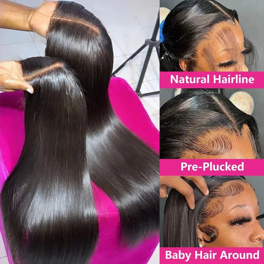 5x5 Glueless Wig Human Hair Ready To Wear Pre-Cut Lace Ready To Go Glueless Wigs Straight Lace Front Human Hair Wig For Women