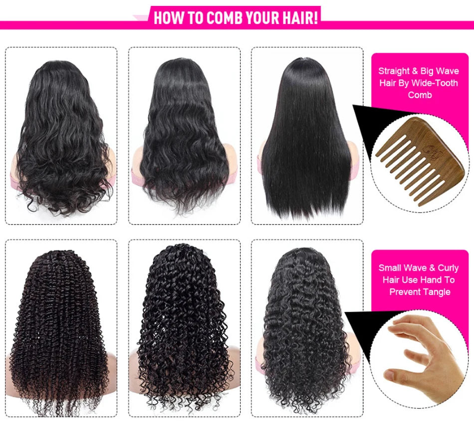 Glueless Wigs Human Hair Wear And Go kinky Curly Brazilian Hair Plucked Precut 13X4 Lace Closure Deep Curls Wigs For Black Women