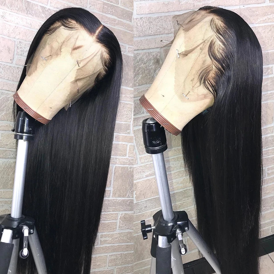 Glueless Wig Human Hair Ready To Wear 13X4 Pre Cut Bone Straight HD Transparent Lace Frontal Wig Human Hair Wigs 4x4 Closure Wig