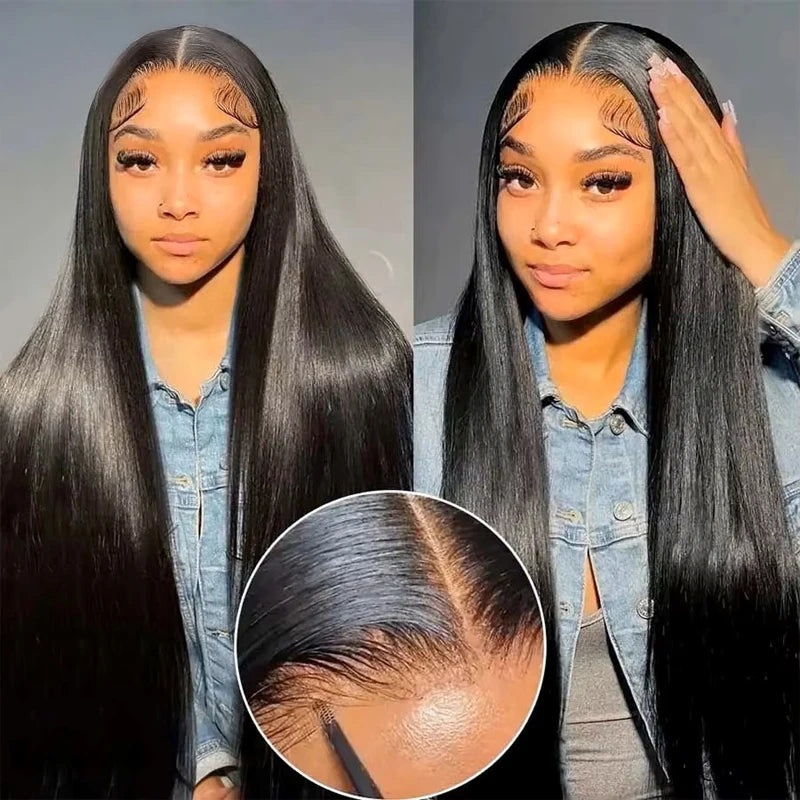 5x5 Glueless Wig Human Hair Ready To Wear Pre-Cut Lace Ready To Go Glueless Wigs Straight Lace Front Human Hair Wig For Women