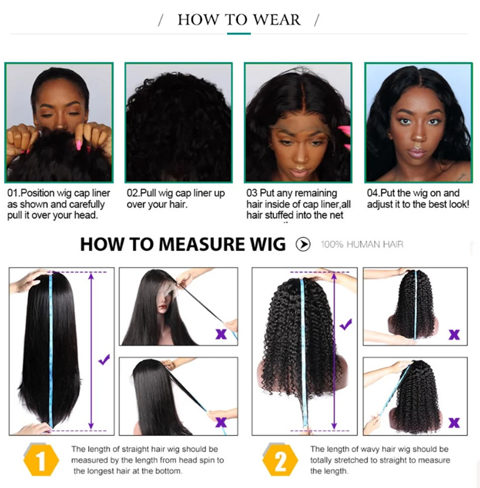 Glueless Wigs Human Hair Wear And Go kinky Curly Brazilian Hair Plucked Precut 13X4 Lace Closure Deep Curls Wigs For Black Women