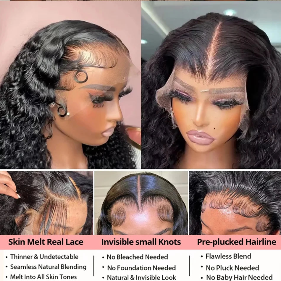 Hd 13x6 Lace Wig 100% Human Hair Water Wave Wig For Black Women Brazilian PrePlucked 13x4 Deep Wave Water Wave Lace Frontal Wigs
