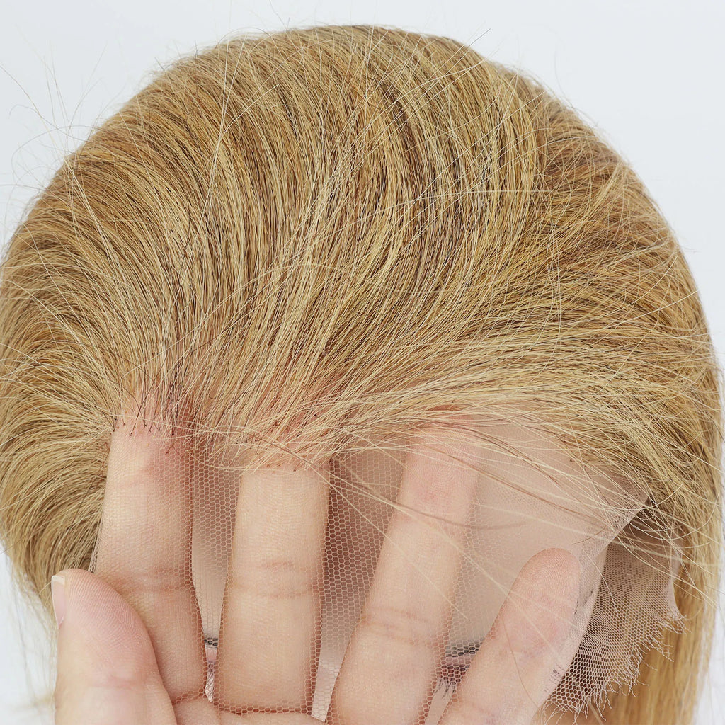 Full HD Lace Wig for Women #27 Honey Blonde 100% Remy Human Hair Invisible Lace Glueless Wig Bleached Knots Natural Straight