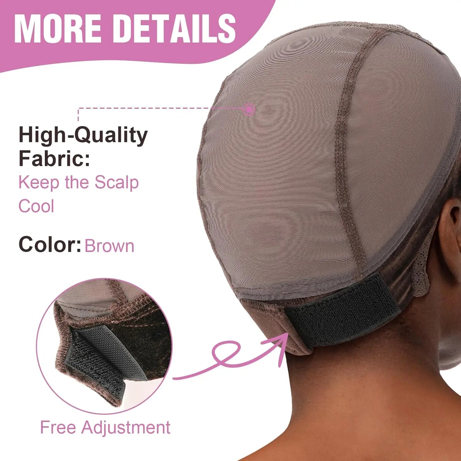 Lace Wig Grip Cap Wig Grip Band for Lace Front Wigs to Keep Wigs in Place, Adjustable Wig Cap with Grip Band Non Slip Cap