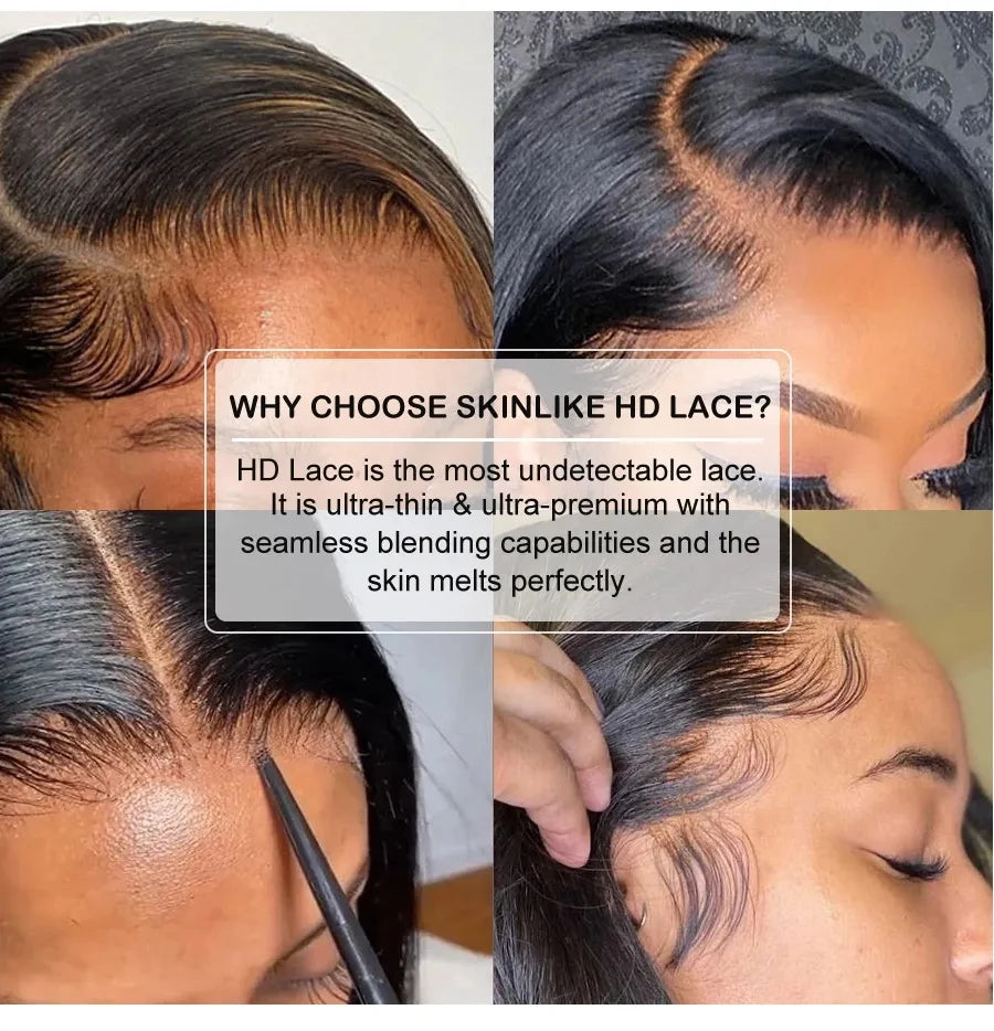 Glueless Wig Human Hair Ready To Go Loose Deep Wave 250% Density Princess Hair 13x6 HD Transparent Lace Frontal Wigs Pre plucked