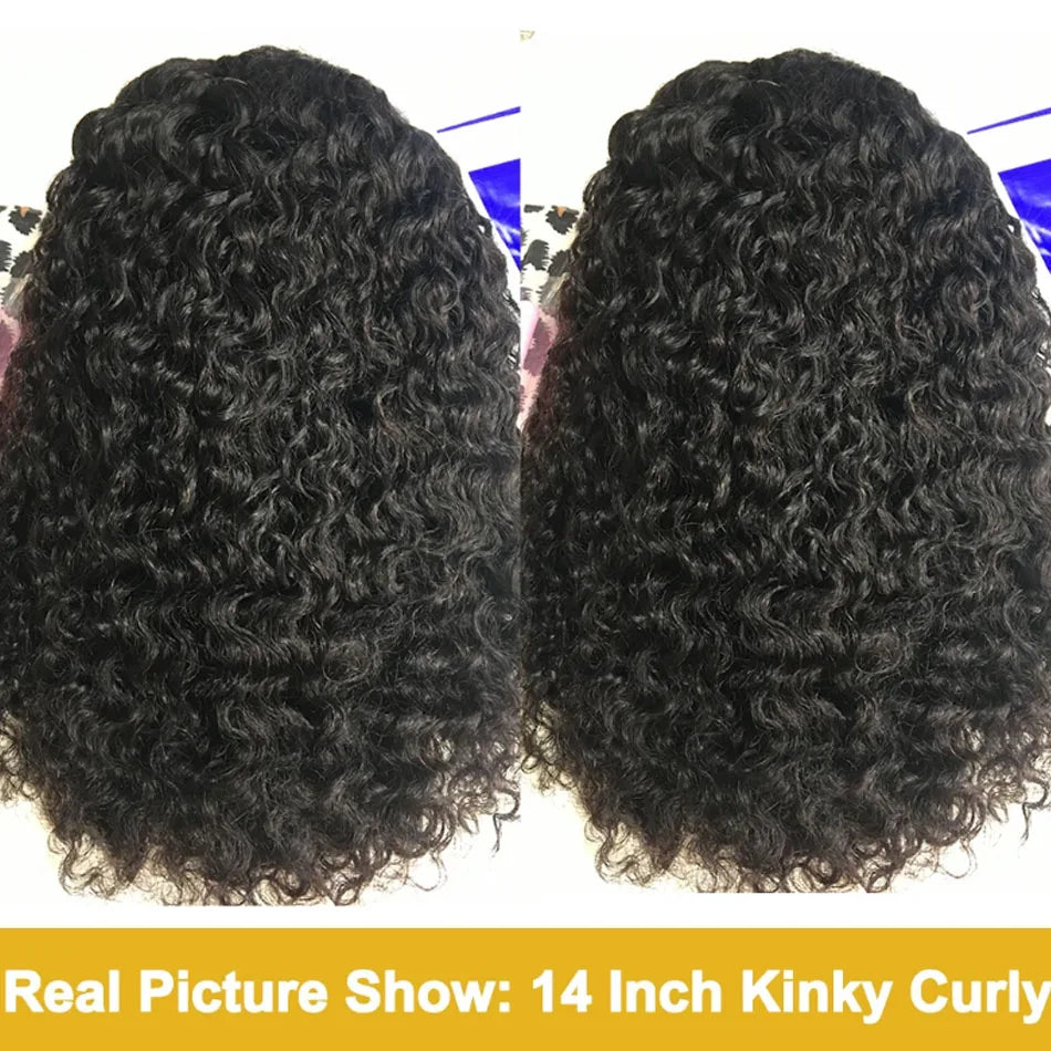 Glueless Wigs Human Hair Wear And Go kinky Curly Brazilian Hair Plucked Precut 13X4 Lace Closure Deep Curls Wigs For Black Women