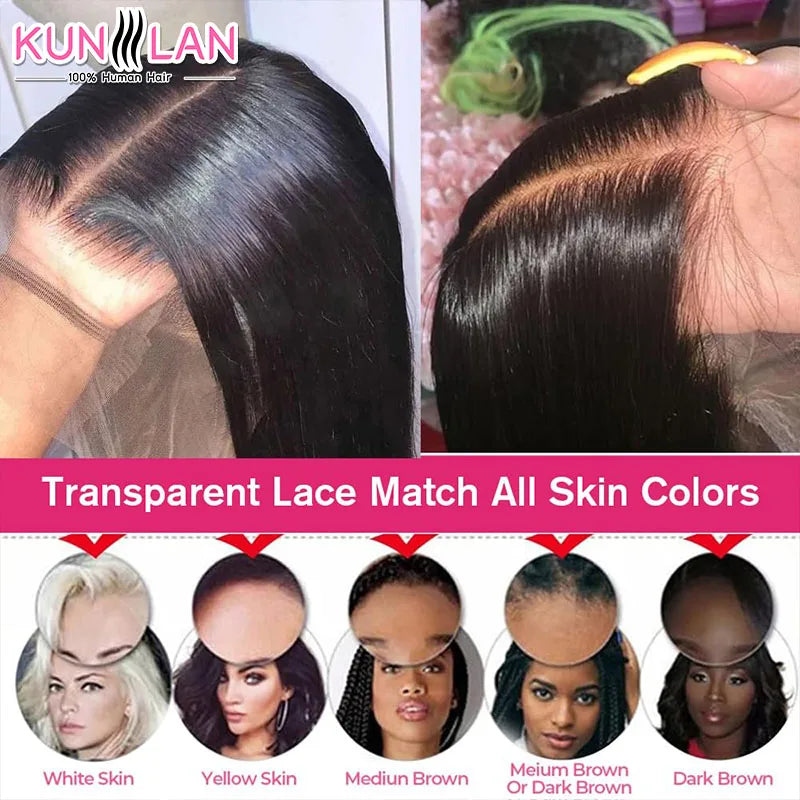 5x5 Glueless Wig Human Hair Ready To Wear Pre-Cut Lace Ready To Go Glueless Wigs Straight Lace Front Human Hair Wig For Women