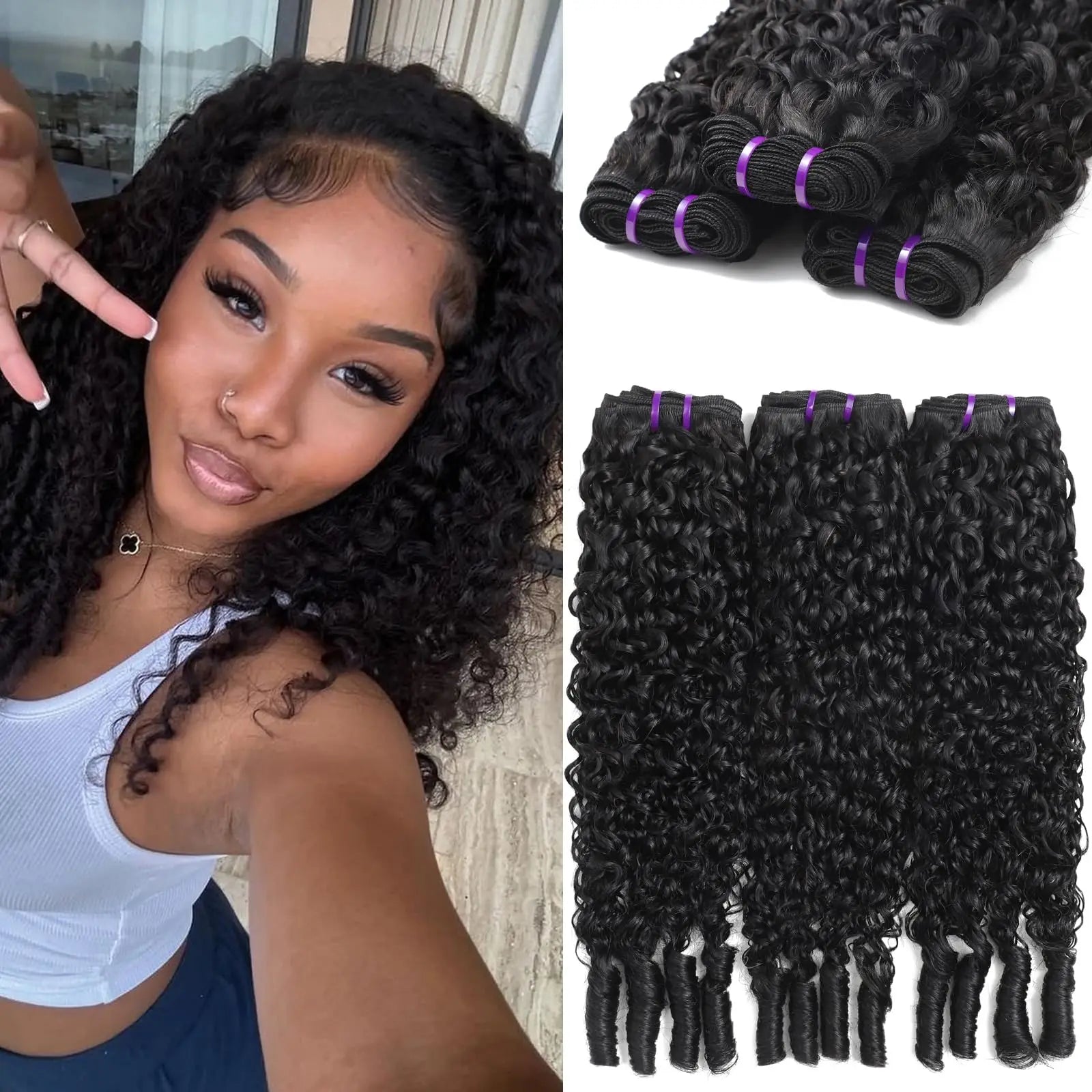 Burmese Curly Human Hair Bundles Pixie Curly Bundles Human Virgin Hair Weave Bundle Ocean Spiral Curly Hair 1 3 4 Bundles