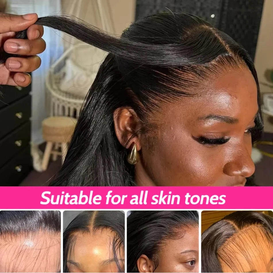 Wear And Go Glueless 100% Human Hair Wig HD Lace Bone Straight Short Bob 13x4 Lace Frontal Wig Ready To Go Wigs Pre Cut No Lace