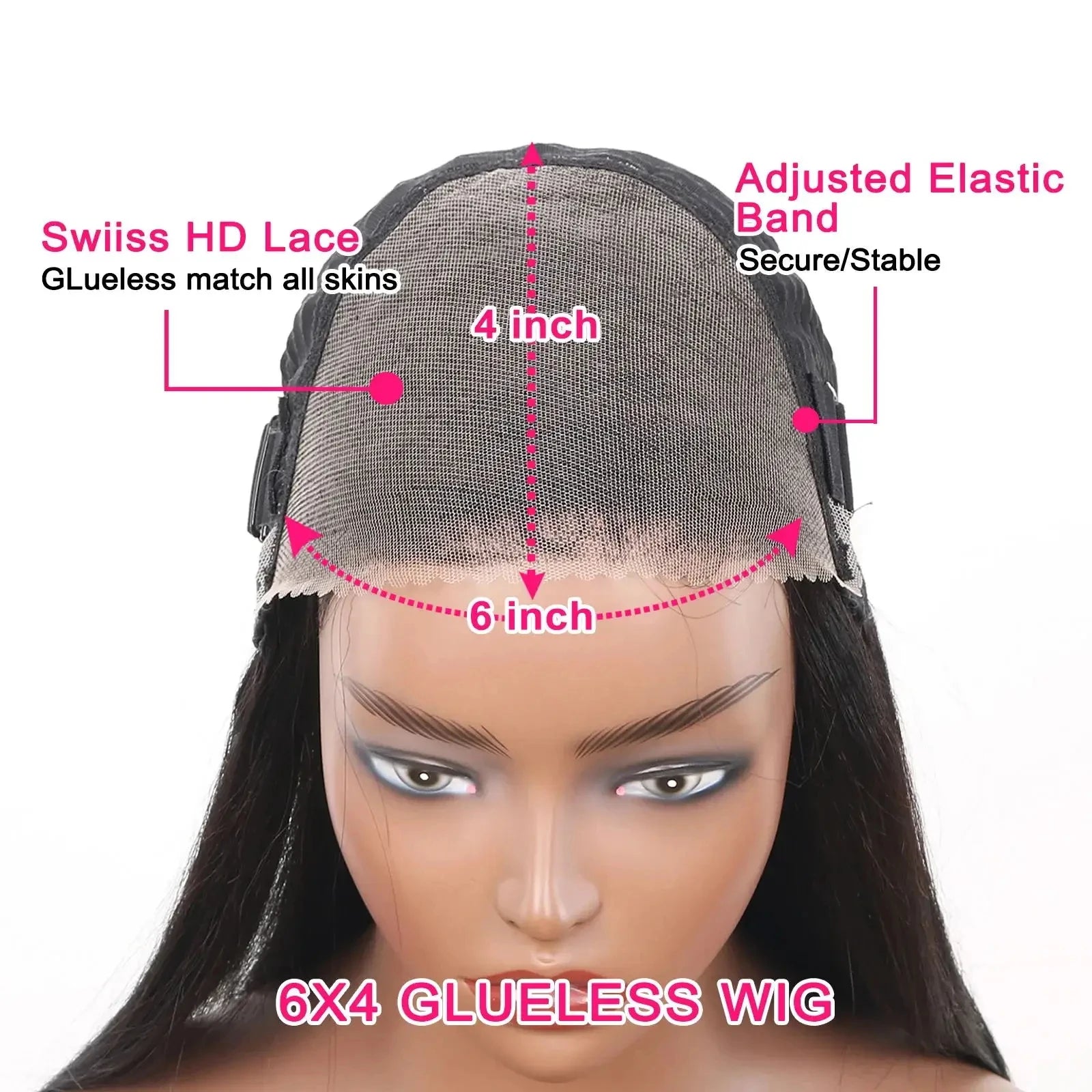 Glueless Wigs Human Hair Glueless Wigs Ready To Wear Deep Wave Glueless Pre plucked Human Wigs Ready To Go 6X4 HD Lace Bob Wig