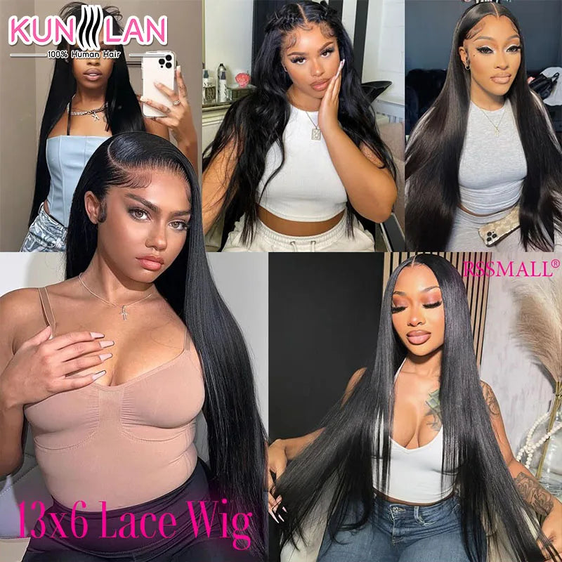 5x5 Glueless Wig Human Hair Ready To Wear Pre-Cut Lace Ready To Go Glueless Wigs Straight Lace Front Human Hair Wig For Women