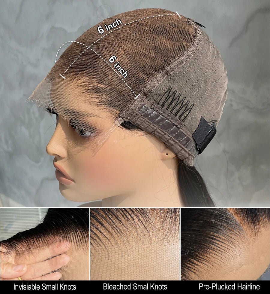 Glueless Wig Human Hair Ready To Go Loose Deep Wave 250% Density Princess Hair 13x6 HD Transparent Lace Frontal Wigs Pre plucked