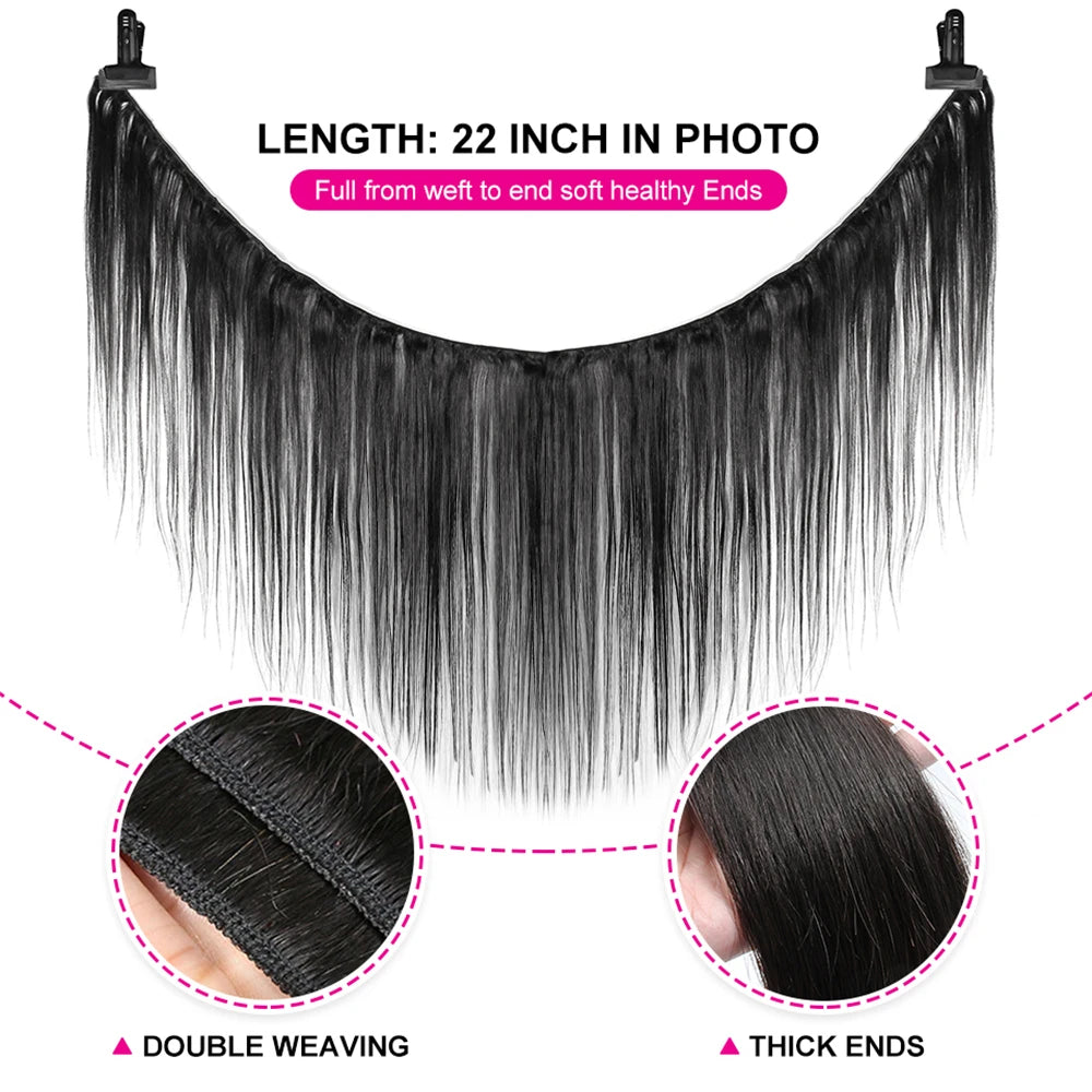 Burmese Straight Bundles With Frontal Brazilian Hair Weave 3 Bundles With Closure 13x4 Lace Frontal 100% Human Hair Tissage