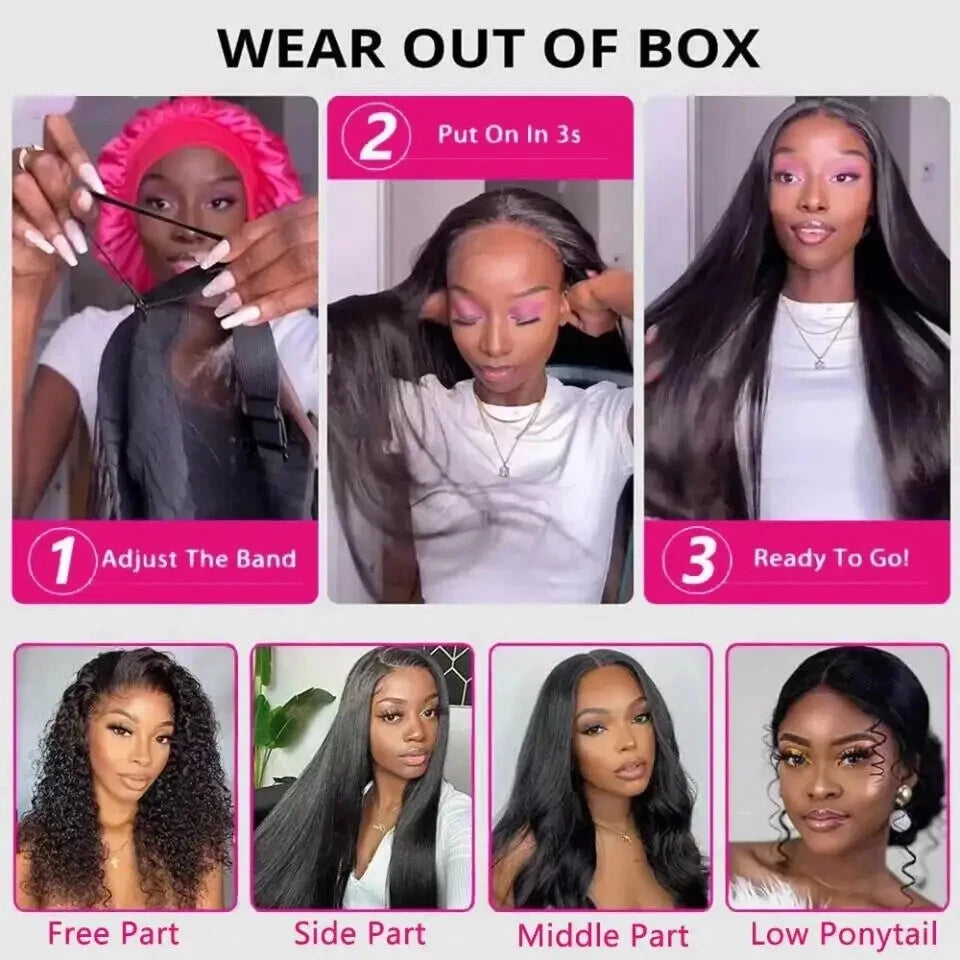 Wear To Go Glueless HD Lace Wig Human Hair Straight 5x5 Closure Human Hair Wigs Brazilan Human Hair 100% Real Pre Plucked 30inch