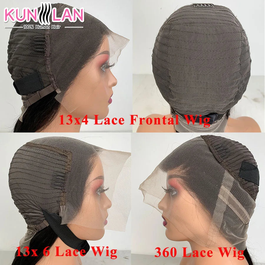 5x5 Glueless Wig Human Hair Ready To Wear Pre-Cut Lace Ready To Go Glueless Wigs Straight Lace Front Human Hair Wig For Women