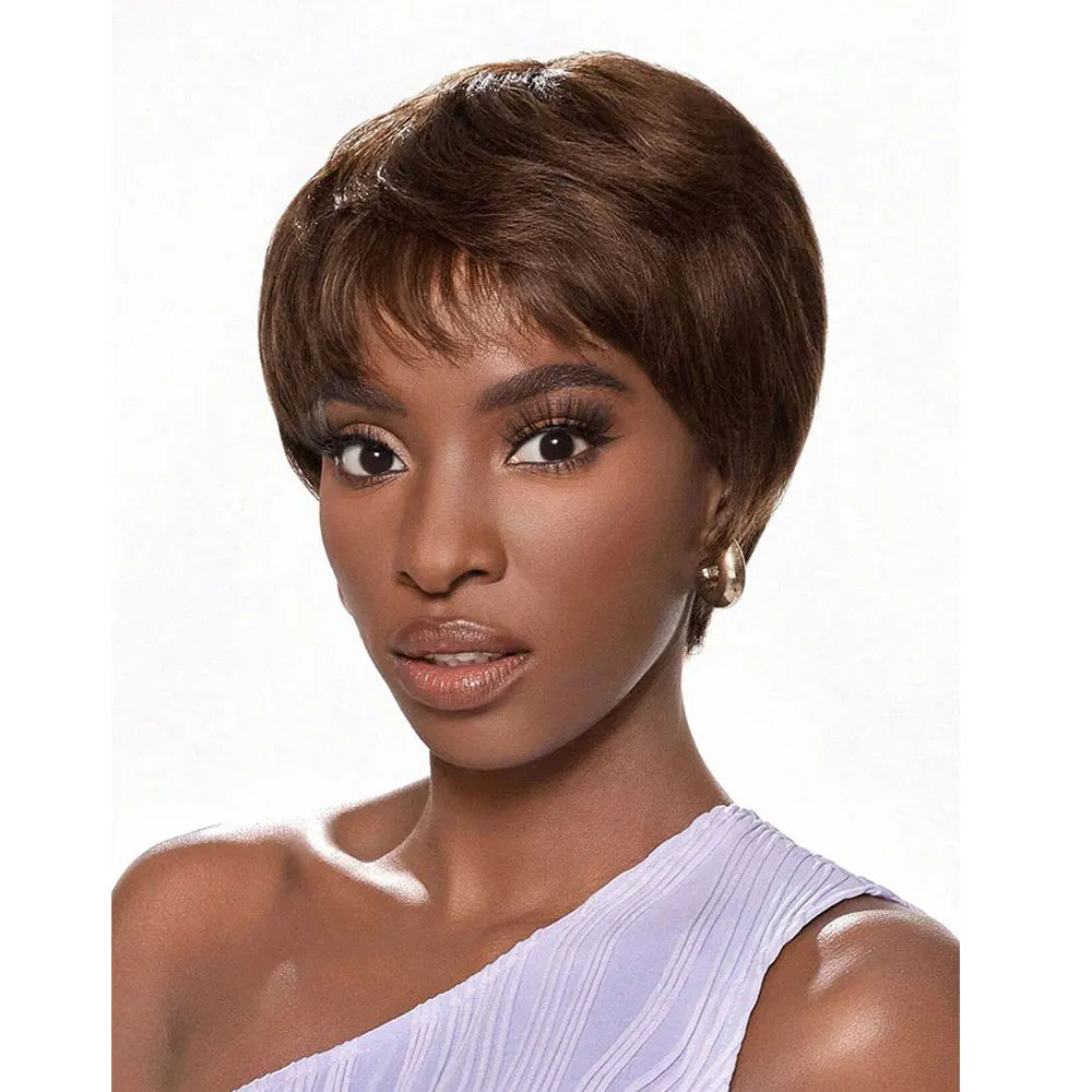 613 Blonde Wig Human Hair Short Pixie Wig Human Hair for Women 6 inch Chic Duby Wigs with Bangs Cheap Full Machine Cosplay Wig