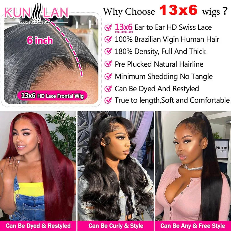 5x5 Glueless Wig Human Hair Ready To Wear Pre-Cut Lace Ready To Go Glueless Wigs Straight Lace Front Human Hair Wig For Women