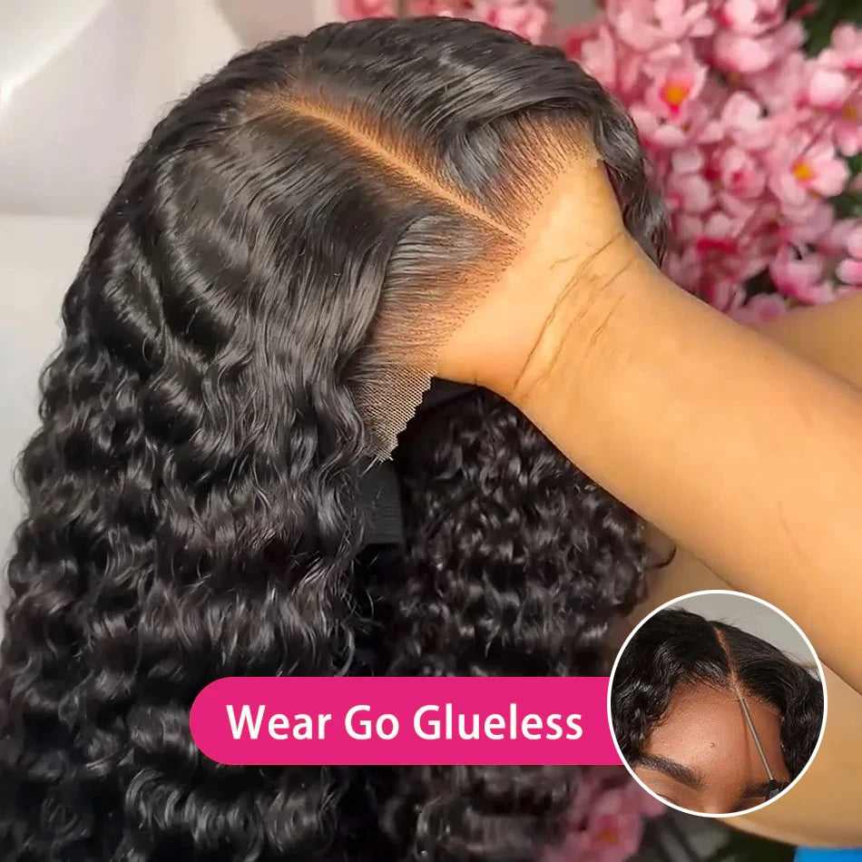 Glueless Wig Human Hair Ready To Wear Curly 7x5 Lace Closure Deep Wave Frontal Wig 13x6 Hd Lace Bleached Knots For Women Wear Go