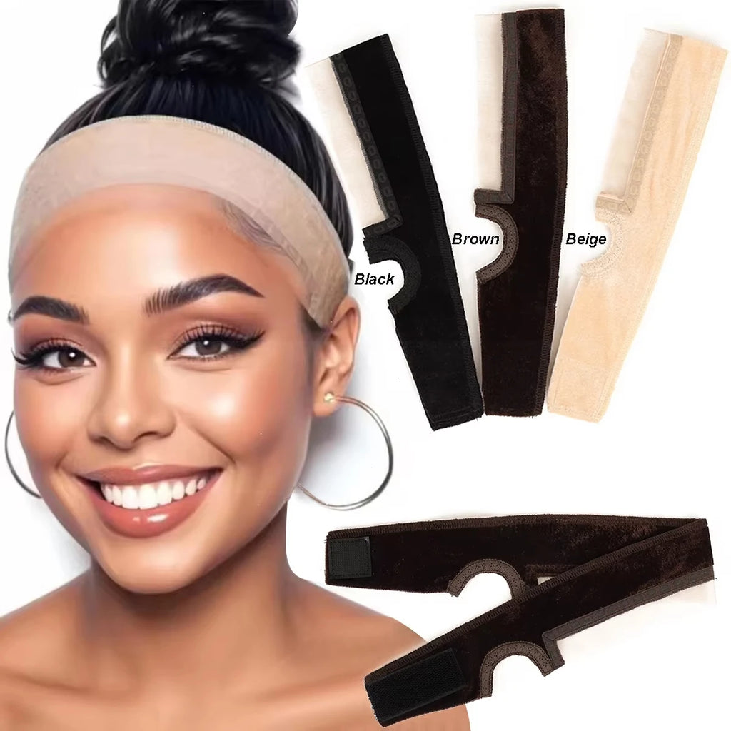Lace Wig Grip Band for Women, Wig Gripper with Ear-Cutouts Natural Lace Edge, 1pcs Non-Slip Adjustable Wig Headband